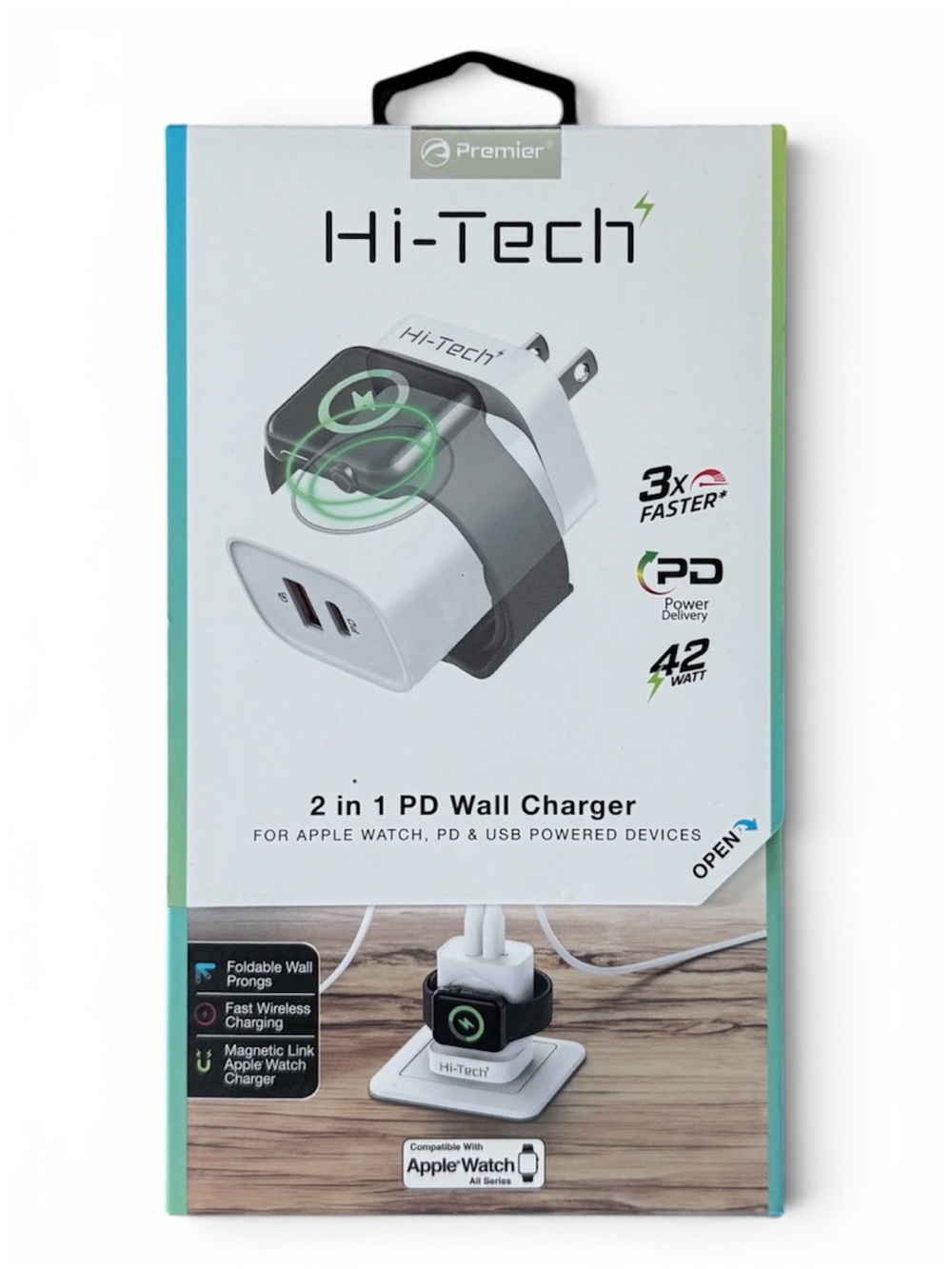 Premier Hi-Tech 2-in-1 Apple Watch Wall Charger